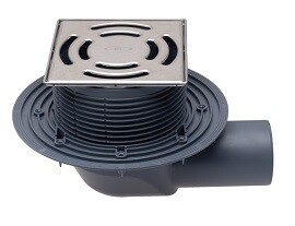 Трап для балконов и террас с решеткой КЛИК-КЛАК, с горизонтальным выпуском DN75