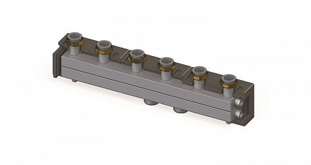 Гребёнка, DN25, 1 1/2", 3 контура, размер отвода-1 1/2", 3,5 м3/ч