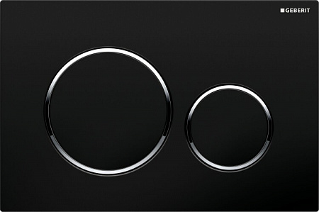 Клавиша смыва для унитаза, Geberit, Sigma20, шгв 246*12*164, цвет-черный/глянцевый хром/черный