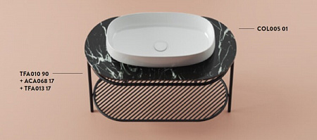 Консоль, Artceram, Flair 4.0, шгв 950*480*755, для настольных раковин, цвет-черный матовый